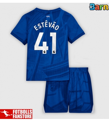 Chelsea Estevao Willian #41 Hemmatröja Barn 2025-26 Kortärmad (+ Korta byxor)